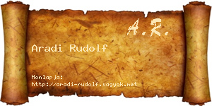 Aradi Rudolf névjegykártya
